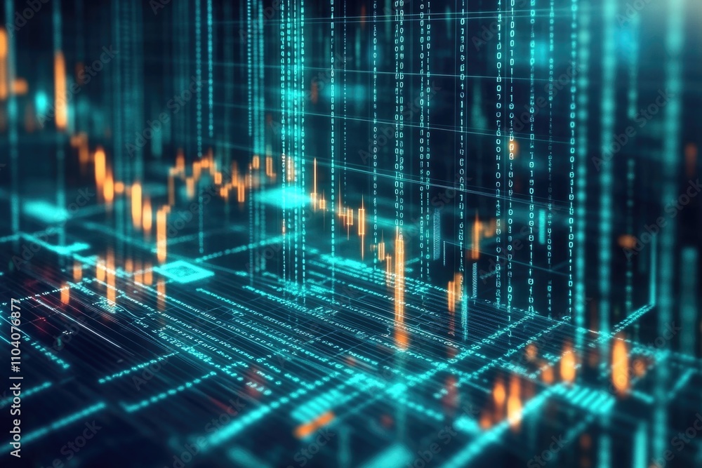 A digital representation of a stock market, suitable for financial and economic concepts A digital representation of a stock market, suitable for financial and economic concepts