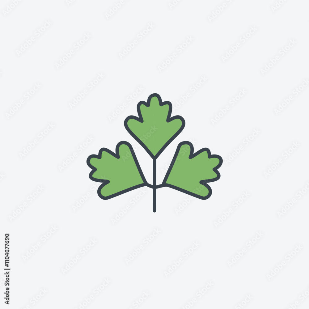 Obraz premium Fresh parsley sprig. Vibrant parsley leaves, symbolizing freshness and healthy cooking. Perfect for recipes and culinary designs.