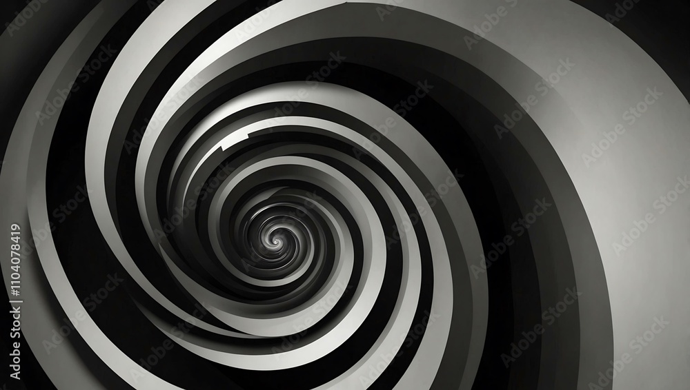 Abstract black-and-white spiral design element. Abstract black-and-white spiral design element.