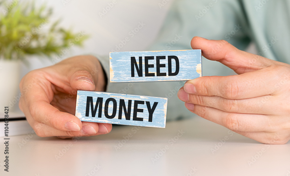 Need Money Question on wooden blocks, Business Concept. Need Money Question on wooden blocks, Business Concept.