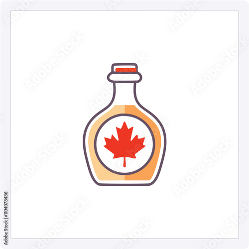 Maple syrup bottle canada. Canadian maple syrup bottle design; sweet treat, national pride.