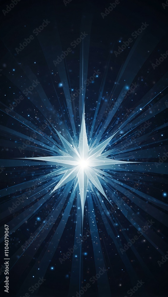 Naklejka premium Abstract blue background with an explosive star design.