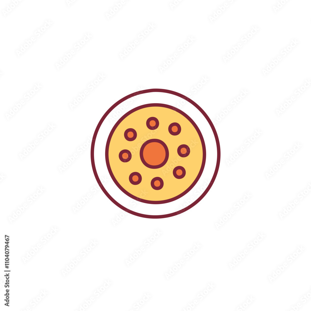 Circular data center icon. Abstract digital network graphic. Represents connection, communication, and data flow. Circular data center icon. Abstract digital network graphic. Represents connection, communication, and data flow.