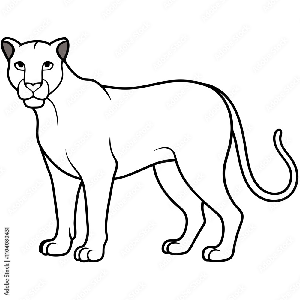 panther cartoon isolated on white panther cartoon isolated on white