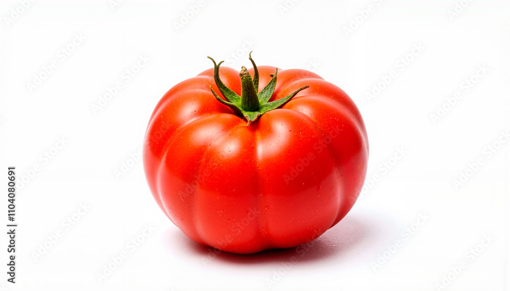 Isolated item on white background of a fresh red tomato Isolated item on white background of a fresh red tomato