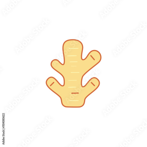 Fresh ginger root icon. Vibrant ginger illustration, symbolizing health and spice.  Perfect for culinary or wellness designs.