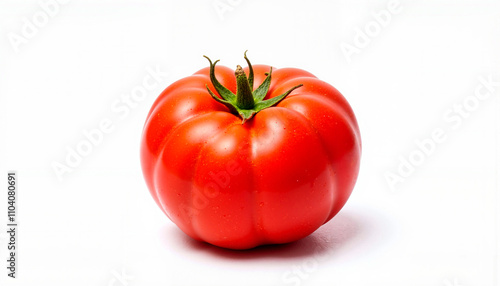 Isolated item on white background of a fresh red tomato