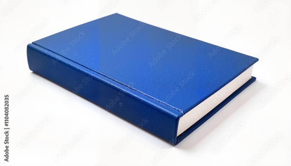 Isolated item on white background of a blue hardcover book Isolated item on white background of a blue hardcover book
