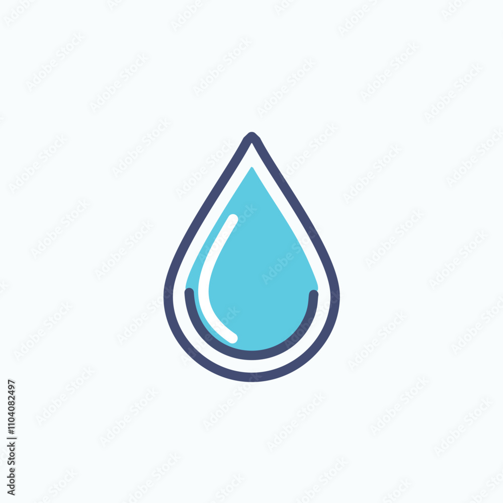 Water drop icon. Simple blue water droplet; symbolizes purity, refreshment, and life. Water drop icon. Simple blue water droplet; symbolizes purity, refreshment, and life.