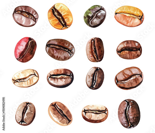 coffee beans isolated on white