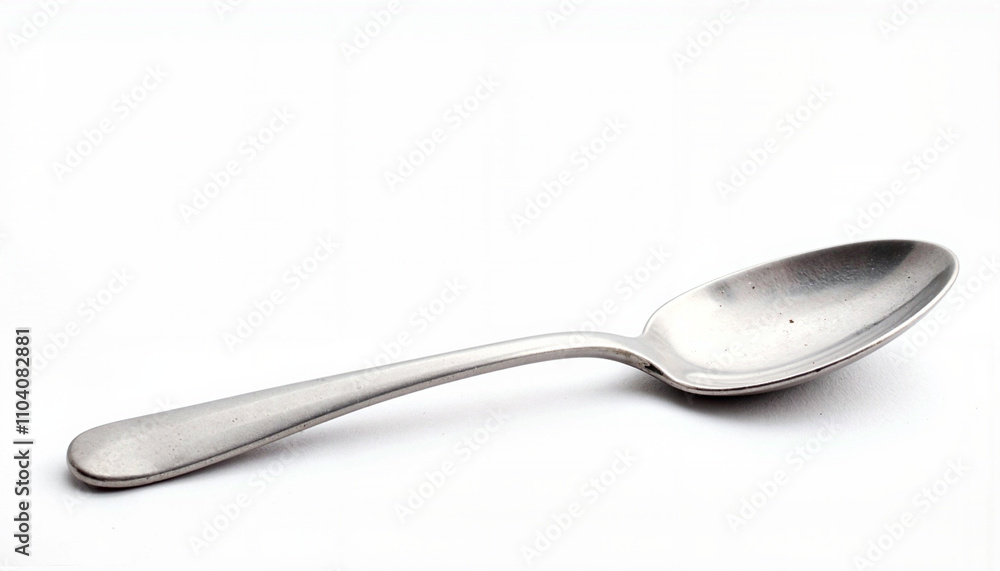Isolated item on white background of a silver spoon Isolated item on white background of a silver spoon