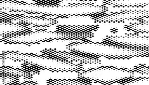 Black and white abstract halftone pattern. Smooth transition of geometric pattern for sporty background and jersey design. Vector Format Illustration 