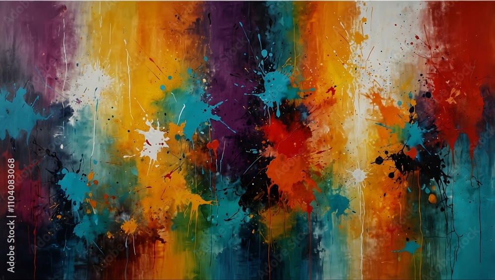 Fototapeta premium Abstract canvas painting with vibrant textures.