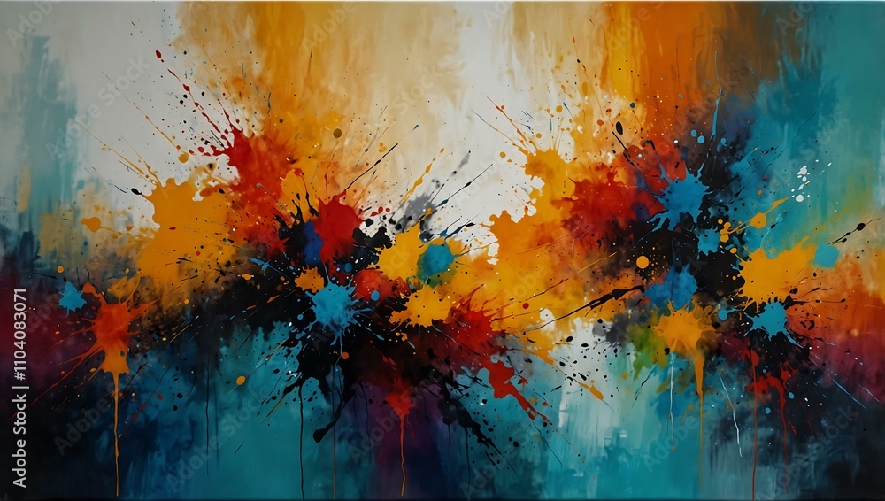Fototapeta premium Abstract canvas painting with vibrant textures.