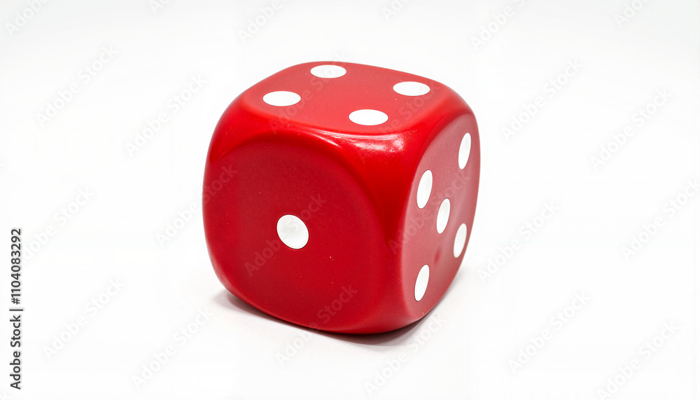 Isolated item on white background of a red dice Isolated item on white background of a red dice