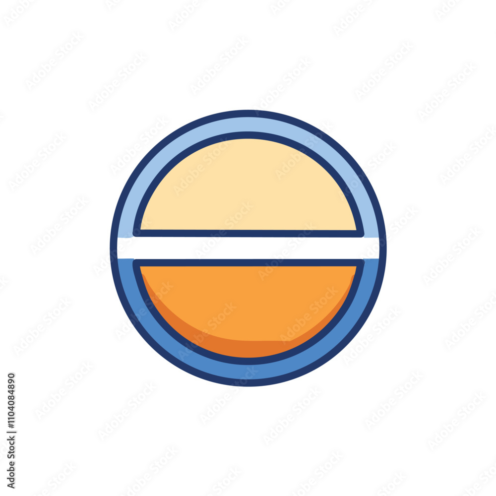 Dual tone circle design. Abstract round design featuring two-toned pastel colors. Represents balance and harmony. Dual tone circle design. Abstract round design featuring two-toned pastel colors. Represents balance and harmony.