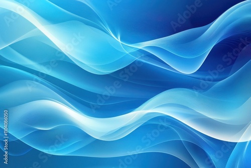 Abstract waves in calming shades of blue, creating a serene and fluid atmosphere.