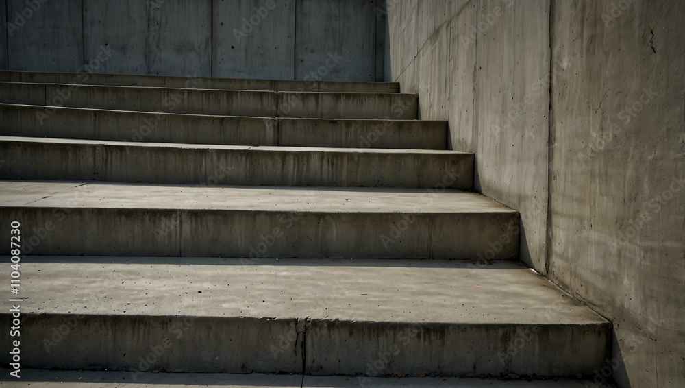 Abstract concrete steps with strong vertical lines from a low angle. Abstract concrete steps with strong vertical lines from a low angle.