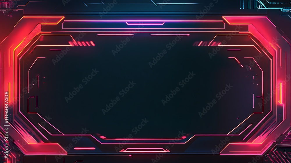 Futuristic banner with glowing neon lines and holographic textures Futuristic banner with glowing neon lines and holographic textures