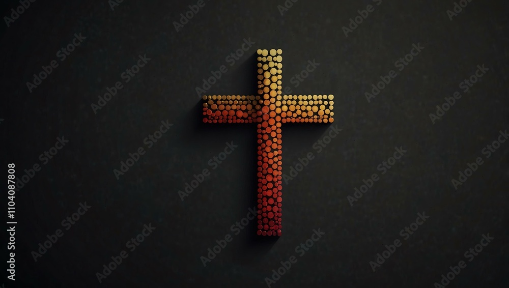 Abstract cross-pattern logo made of dots. Abstract cross-pattern logo made of dots.