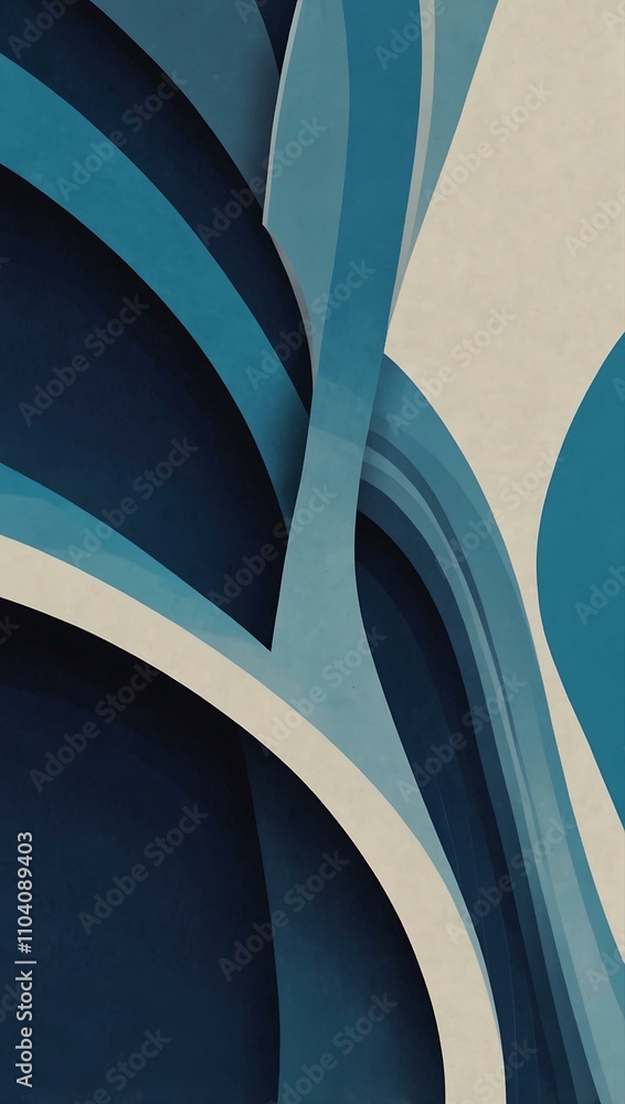 Abstract design with curved blue shapes. Abstract design with curved blue shapes.