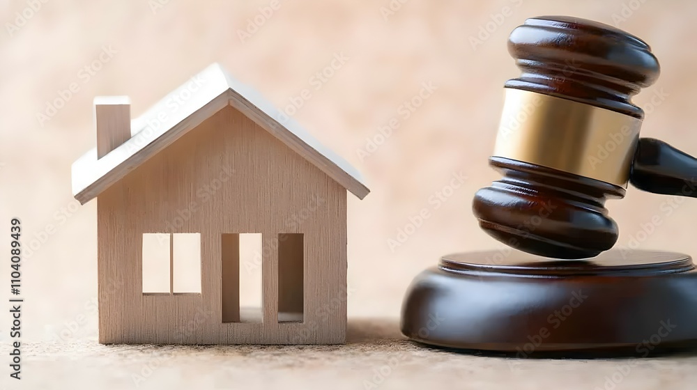 Justice in Housing A Symbolic Blend of a Judges Gavel and Miniature House - Artistic Representation of Balance in Real Estate Matters Justice in Housing A Symbolic Blend of a Judges Gavel and Miniature House - Artistic Representation of Balance in Real Estate Matters