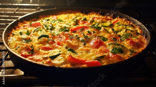 Fresh Vegetable Egg Casserole in Oven