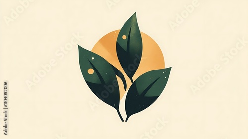 Nature-inspired logo design with organic shapes and earthy tones photo