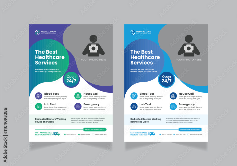 Corporate medical healthcare flyer or poster design a4 template Corporate medical healthcare flyer or poster design a4 template