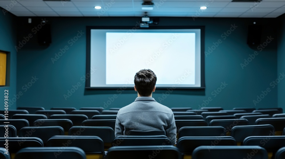Contemplative Audience in Empty Theater Contemplative Audience in Empty Theater