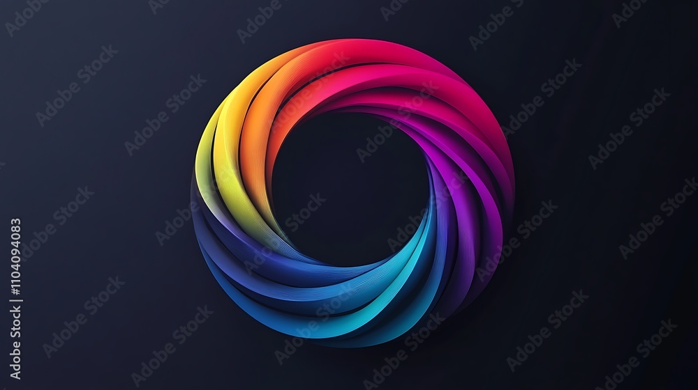 Circular logo design featuring vibrant colors and soft glowing edges Circular logo design featuring vibrant colors and soft glowing edges