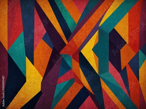 Wallpaper Mural Abstract geometric design with bright colors and lines. Torontodigital.ca