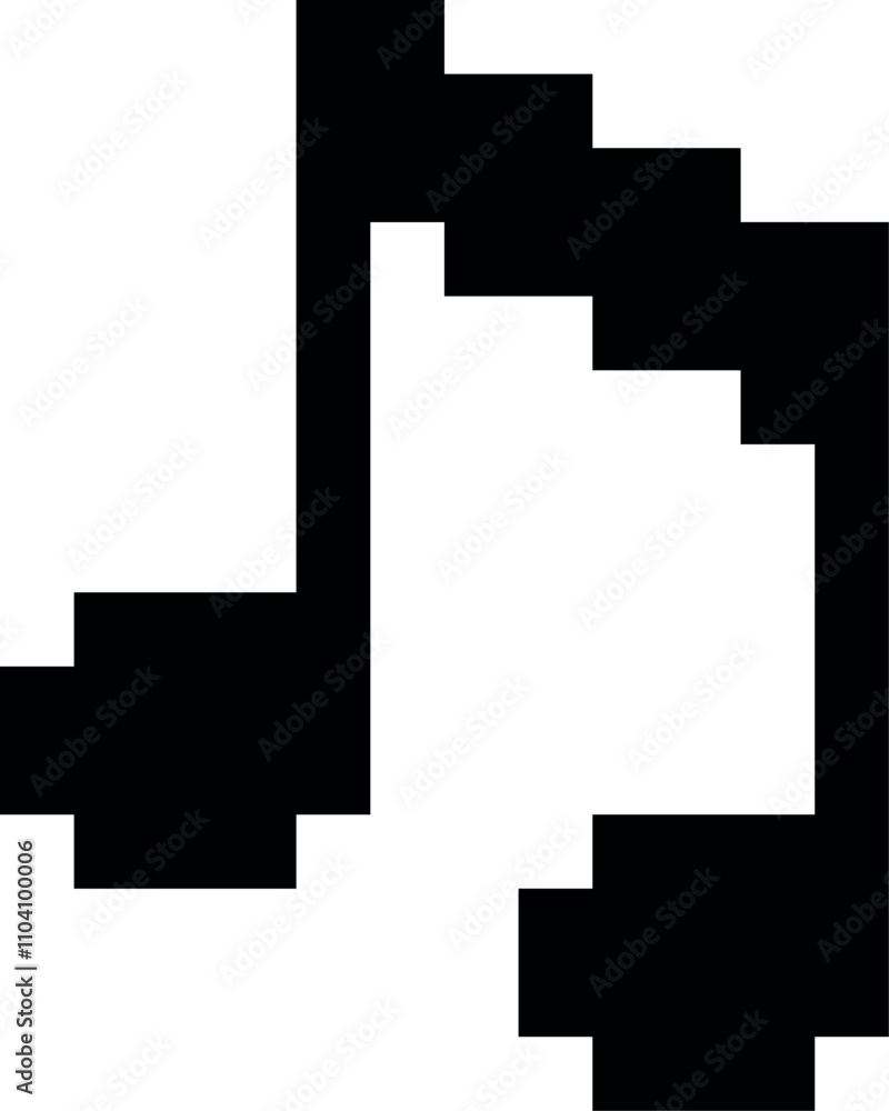 A black and white image of a musical note with a pixelated look A black and white image of a musical note with a pixelated look
