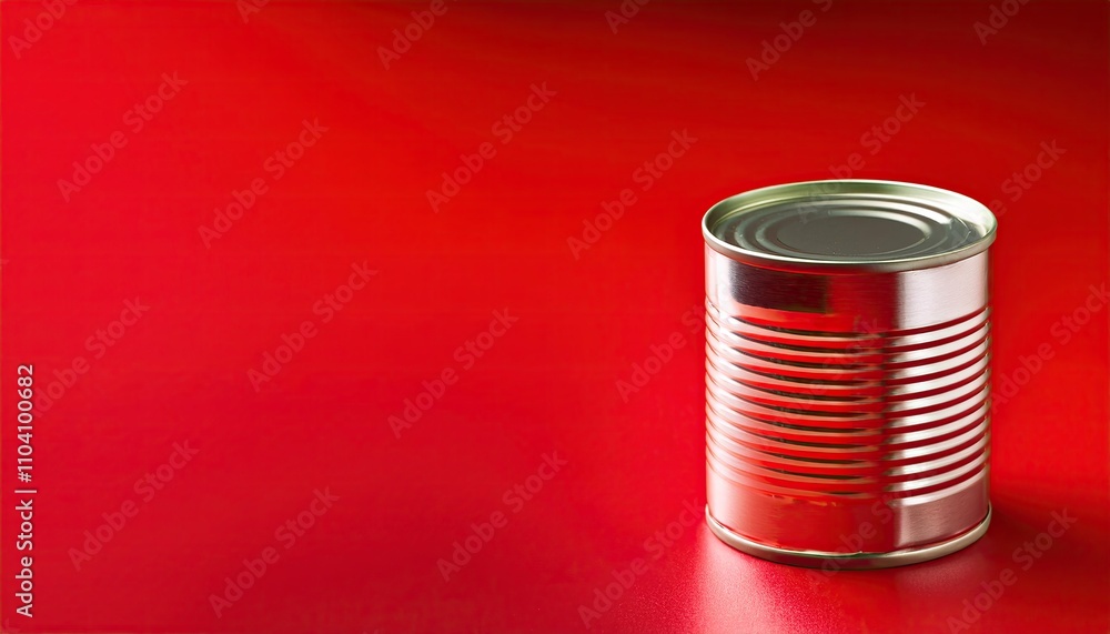 Tin can on a red background Tin can on a red background