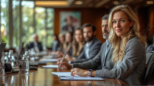 Participants actively engage discussions and activities leadership training workshop spacious well equipped conference room motivational decor.