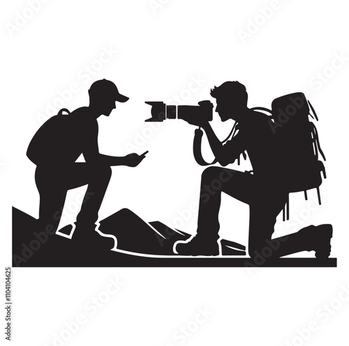Photographer silhouette vector illustration