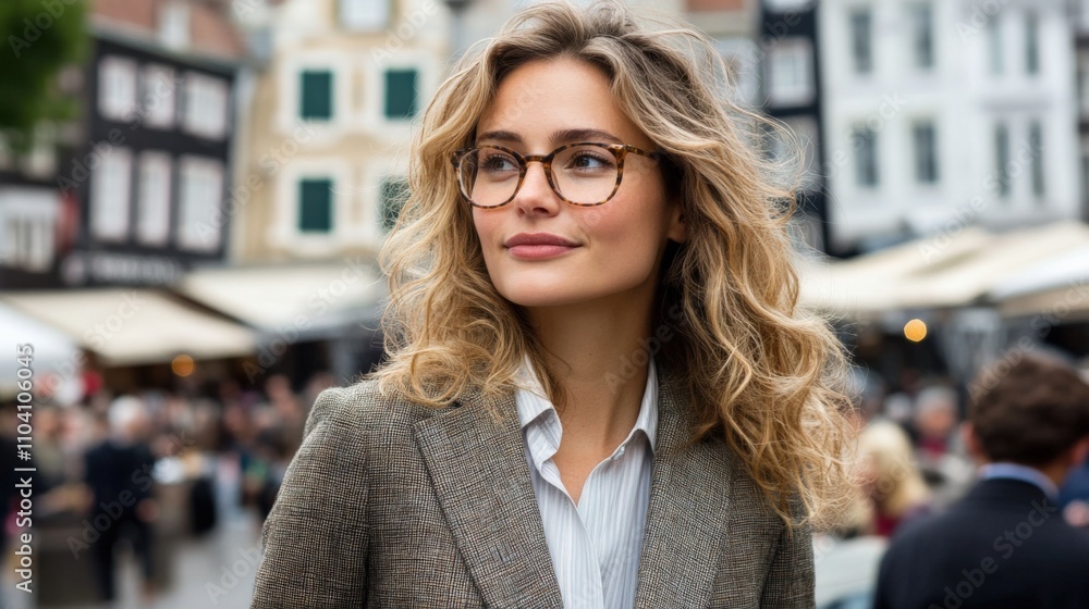 Confident Professional in Bustling Market Confident Professional in Bustling Market