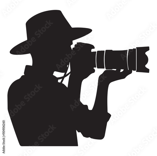 Photographer silhouette vector illustration