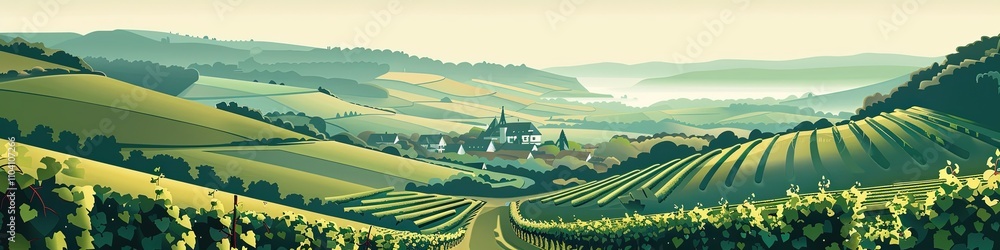 Serene Moselle Valley Vineyards: A Geometric View Serene Moselle Valley Vineyards: A Geometric View