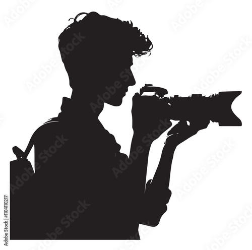 Photographer silhouette vector illustration