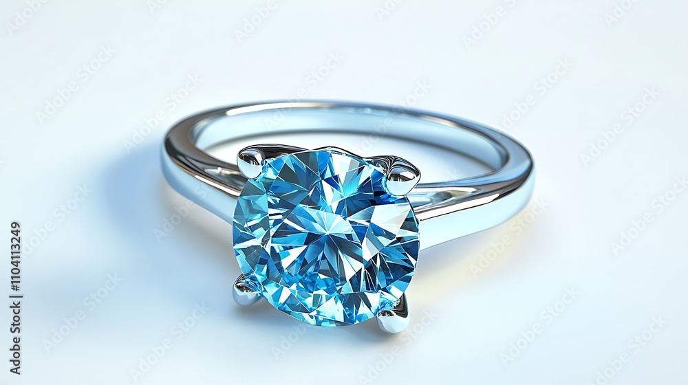 Blue diamond ring isolated on white background. Blue diamond ring isolated on white background.