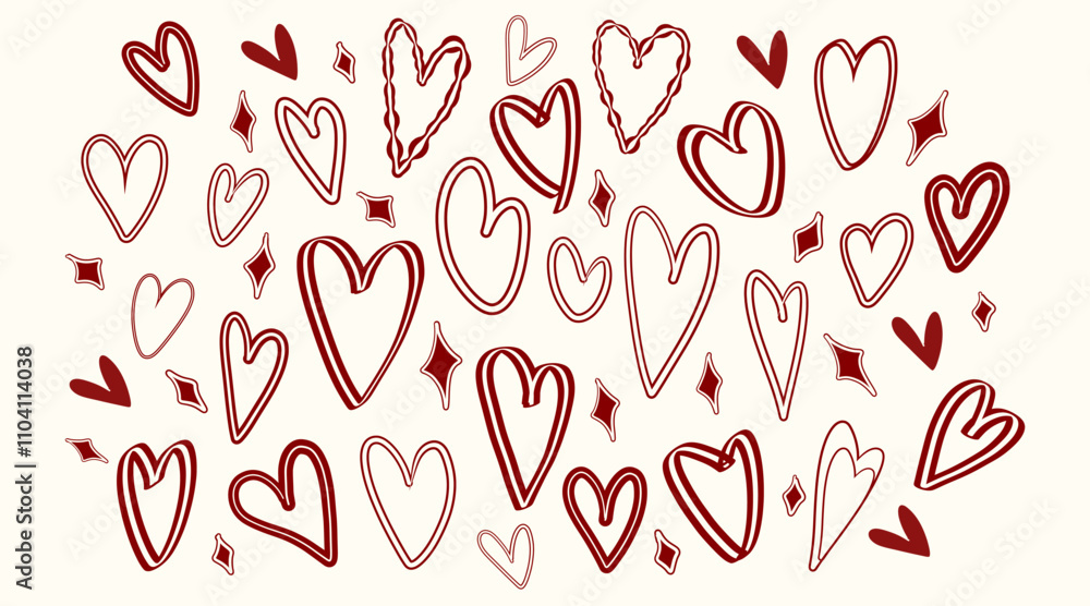Valentine's Day Heart Vectors. Red Heart Collection. Heart Background. Valentine's Day Heart Vectors. Red Heart Collection. Heart Background.