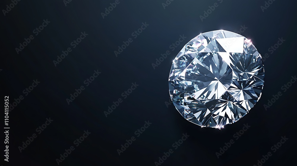 A large clear diamond sits on a dark background. A large clear diamond sits on a dark background.