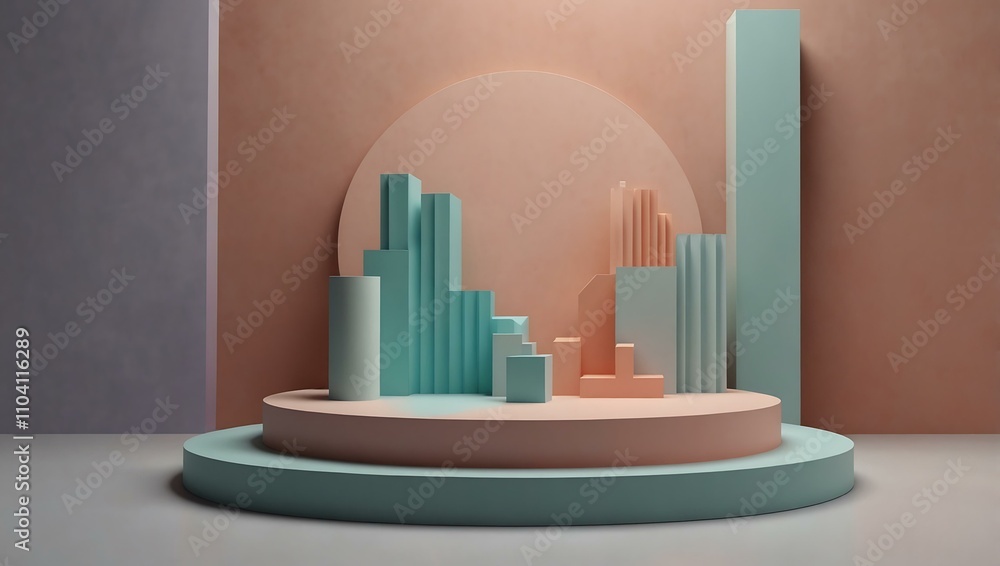 Abstract pastel podium for product display. Abstract pastel podium for product display.