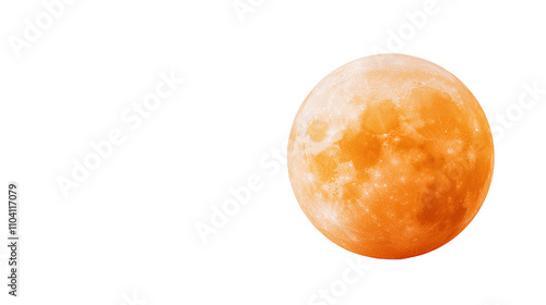 3D Render  of Orange Moon Isolated on Transparent Background Cutout