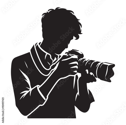 Photographer silhouette vector illustration