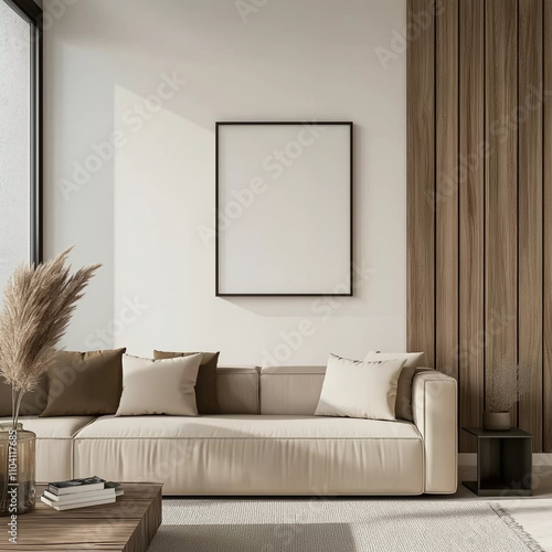 Modern interior with sofa  Ai