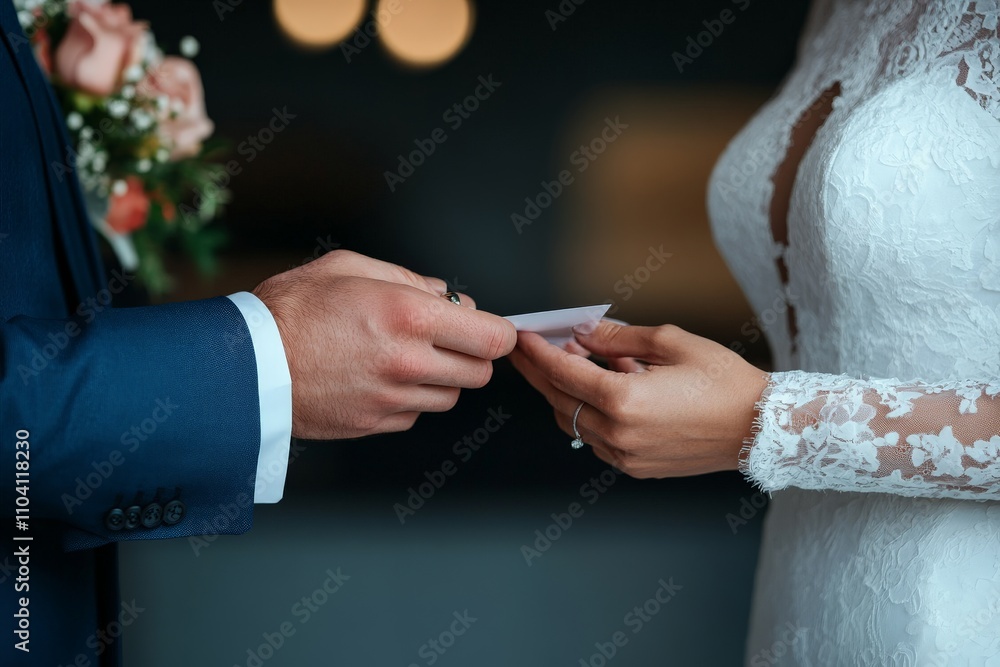 A bride and groom are shown exchanging vows, holding each other’s hands tenderly, reflecting love, dedication, and the start of a lifelong journey together. A bride and groom are shown exchanging vows, holding each other’s hands tenderly, reflecting love, dedication, and the start of a lifelong journey together.
