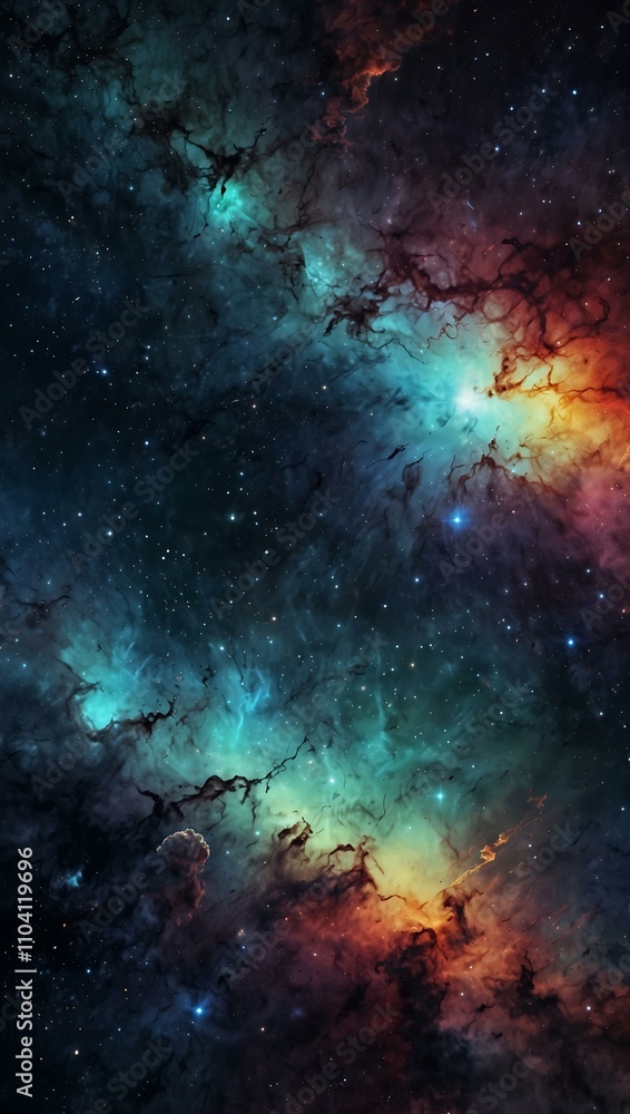 Obraz premium Abstract space background with nebulae, stars, and galaxies.