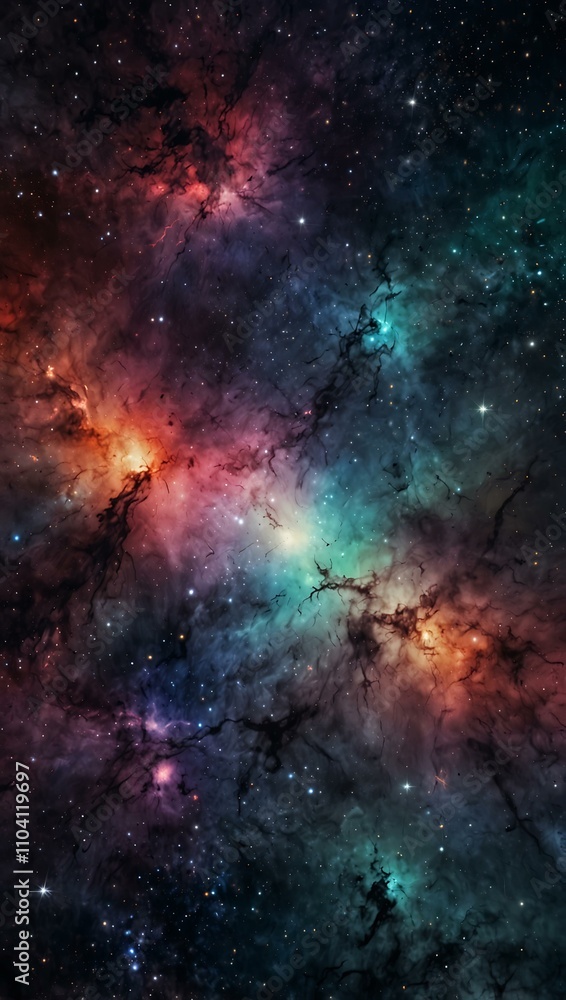 Naklejka premium Abstract space background with nebulae, stars, and galaxies.